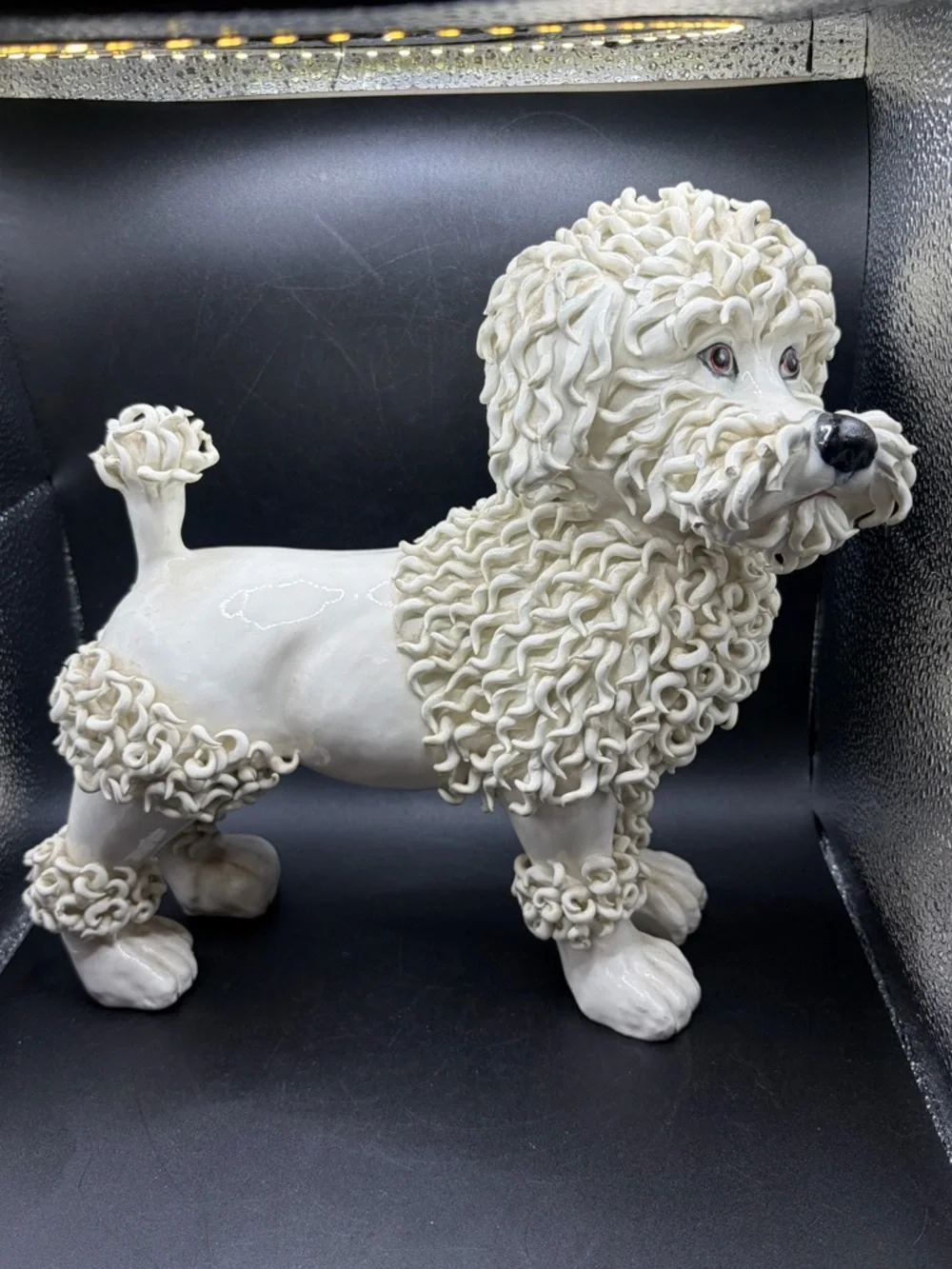 Vintage Italian Handmade Hollywood Regency Spaghetti Poodle Dog Sculpture Statue